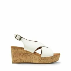 Casual Platform Criss-Cross Wedge Sandals WHITE-PU -DREAM PAIRS Sales 0401 WHITE PU2