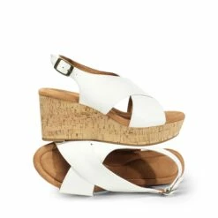 Casual Platform Criss-Cross Wedge Sandals WHITE-PU -DREAM PAIRS Sales 0401 WHITE PU6