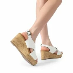 Casual Platform Criss-Cross Wedge Sandals WHITE-PU -DREAM PAIRS Sales 0401 WHITE PU8