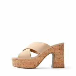 Criss Cross Wedge Platform Sandals NUDE -DREAM PAIRS Sales 0402 2