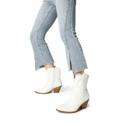 Pointed Toe Western Cowboy Mid Calf Boots WHITE -DREAM PAIRS Sales 0536 WHITE 6