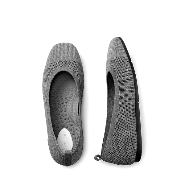 Breathable & Comfortable Square-Toe Flats GREY 6 Breathable & Comfortable Square-Toe Flats GREY - Image 4