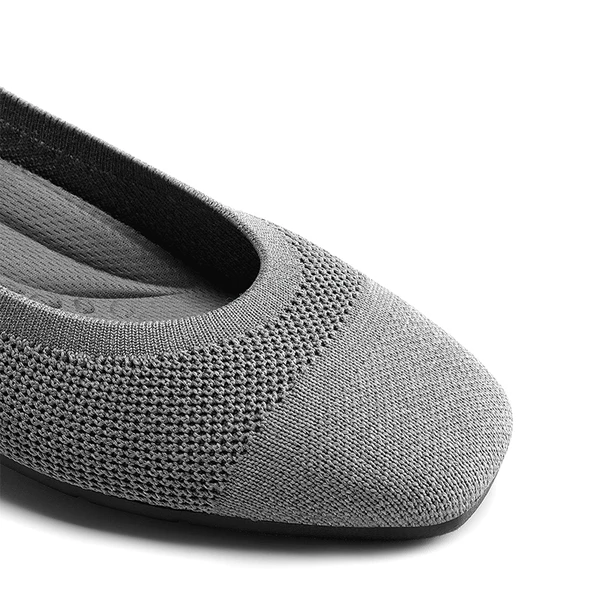 Breathable & Comfortable Square-Toe Flats GREY 7 Breathable & Comfortable Square-Toe Flats GREY - Image 5