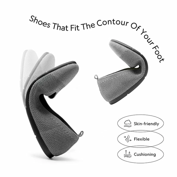 Breathable & Comfortable Square-Toe Flats GREY 10 Breathable & Comfortable Square-Toe Flats GREY - Image 8