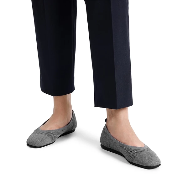 Breathable & Comfortable Square-Toe Flats GREY 8 Breathable & Comfortable Square-Toe Flats GREY - Image 6