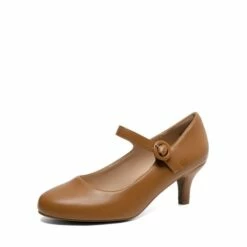 Low Kitten Heel Mary Jane Pumps TAN -DREAM PAIRS Sales 0547 IMG 9887