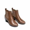 [Stand All Day Boots] Almond Toe Chunky Chelsea Boots TAN-PU -DREAM PAIRS Sales 0548 TAN PU 3