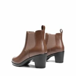 [Stand All Day Boots] Almond Toe Chunky Chelsea Boots TAN-PU -DREAM PAIRS Sales 0548 TAN PU 4