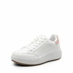 DEE Platform Fashion Sneakers WHITE/HOT PINK -DREAM PAIRS Sales 0550 WHITE HOT PINK1 1