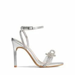 Bowknots Square Toe Rhinestone Heels SILVER -DREAM PAIRS Sales 0551 SILVER 2