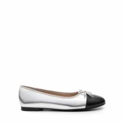 Bow Dual-tone Cap Toe Flats SILVER-PU -DREAM PAIRS Sales 0553 SILVER PU2