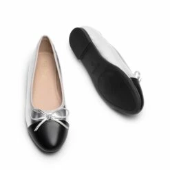 Bow Dual-tone Cap Toe Flats SILVER-PU -DREAM PAIRS Sales 0553 SILVER PU3