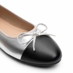 Bow Dual-tone Cap Toe Flats SILVER-PU -DREAM PAIRS Sales 0553 SILVER PU5
