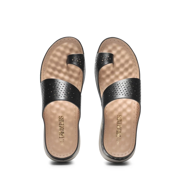 Massage Footbed Arch Support Cut-Out Sandals BLACK 8 Massage Footbed Arch Support Cut-Out Sandals BLACK - Image 6