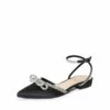 Rhinestone Bow Flats BLACK-SATIN -DREAM PAIRS Sales 0556 BLACK SATIN201