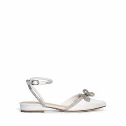 Rhinestone Bow Flats BLACK-SATIN 13 Rhinestone Bow Flats BLACK-SATIN -DREAM PAIRS Sales 0557 WHITE SATIN202