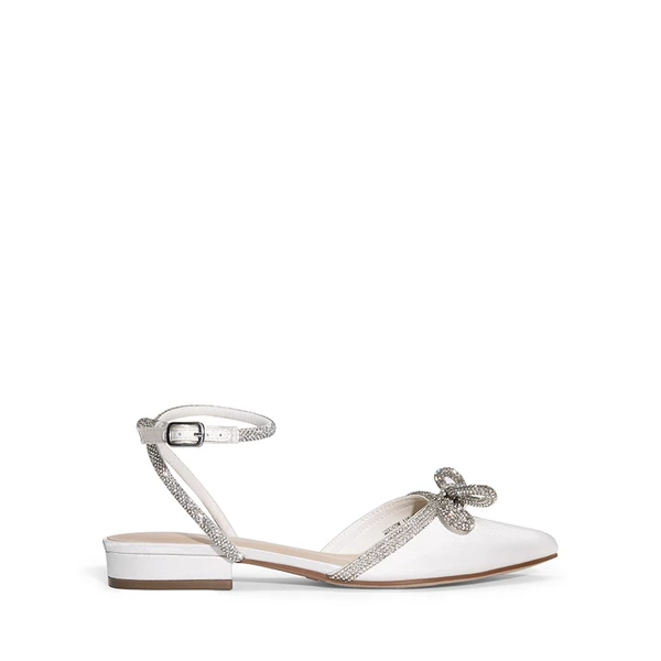 Rhinestone Bow Flats BLACK-SATIN 7 Rhinestone Bow Flats BLACK-SATIN - Image 5