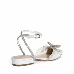 Rhinestone Bow Flats BLACK-SATIN 10 Rhinestone Bow Flats BLACK-SATIN -DREAM PAIRS Sales 0557 WHITE SATIN203