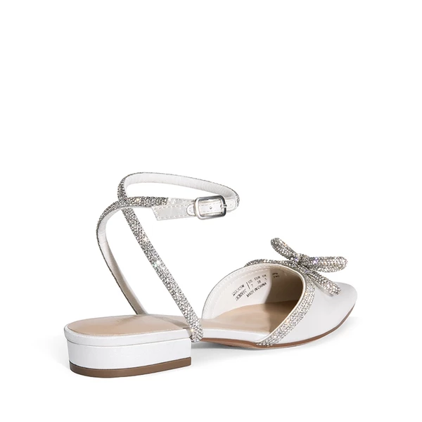 Rhinestone Bow Flats BLACK-SATIN 4 Rhinestone Bow Flats BLACK-SATIN - Image 2