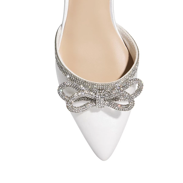 Rhinestone Bow Flats BLACK-SATIN 9 Rhinestone Bow Flats BLACK-SATIN - Image 7