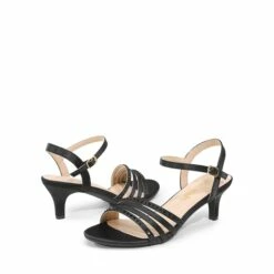 Glitter Rhinestone Low Kitten Heels BLACK-SATIN 12 Glitter Rhinestone Low Kitten Heels BLACK-SATIN -DREAM PAIRS Sales 0558 BLACK SATIN4