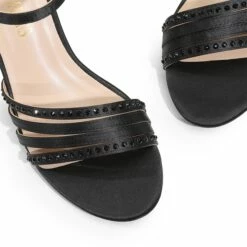 Glitter Rhinestone Low Kitten Heels BLACK-SATIN 15 Glitter Rhinestone Low Kitten Heels BLACK-SATIN -DREAM PAIRS Sales 0558 BLACK SATIN5