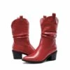 V-cut Cuff Mid Calf Cowboy Boots RED 2 V-cut Cuff Mid Calf Cowboy Boots RED -DREAM PAIRS Sales 0600 RED 6