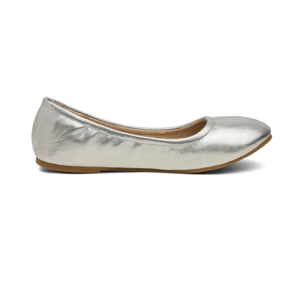 Classic Ballet Flats Shoes SILVER PU 3 Classic Ballet Flats Shoes SILVER PU