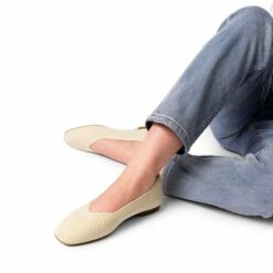 Wide-Toe Knit Flats APRICOT -DREAM PAIRS Sales 0605 APRICOT8