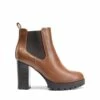 High Heel Chunky Chelsea Boots BROWN -DREAM PAIRS Sales 0605 BROWN 2