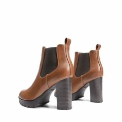 High Heel Chunky Chelsea Boots BROWN -DREAM PAIRS Sales 0605 BROWN 5