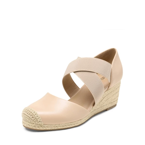 Closed-Toe Criss Cross Espadrille Sandals NUDE 4 Closed-Toe Criss Cross Espadrille Sandals NUDE - Image 2