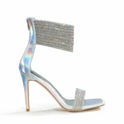 Sparkling Rhinestone Straps Heeled Sandals SILVER -DREAM PAIRS Sales 0610 SILVER2