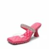 Rhinestone Strap Quilted Heel Sandals HOT PINK -DREAM PAIRS Sales 0612 HOT PINK 1