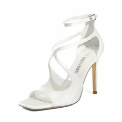 Cross Strappy Stiletto Heels WHITE-SATIN -DREAM PAIRS Sales 0615 WHITE SATIN201