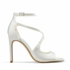 Cross Strappy Stiletto Heels WHITE-SATIN -DREAM PAIRS Sales 0615 WHITE SATIN202