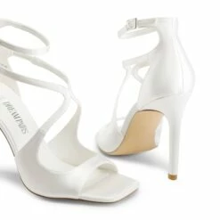 Cross Strappy Stiletto Heels WHITE-SATIN -DREAM PAIRS Sales 0615 WHITE SATIN205