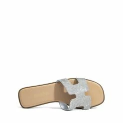 Cut-out Strap Light Sole Slide Sandals SILVER-RHINESTONE -DREAM PAIRS Sales 0616 SILVER RHINESTONE3