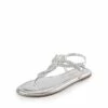 Comfortable T-Strap Thong Flat Sandals SILVER 1 Comfortable T-Strap Thong Flat Sandals SILVER -DREAM PAIRS Sales 0619 SILVER1