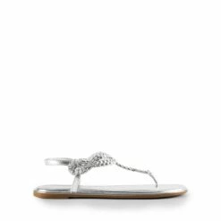 Comfortable T-Strap Thong Flat Sandals SILVER -DREAM PAIRS Sales 0619 SILVER2