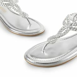 Comfortable T-Strap Thong Flat Sandals SILVER -DREAM PAIRS Sales 0619 SILVER5