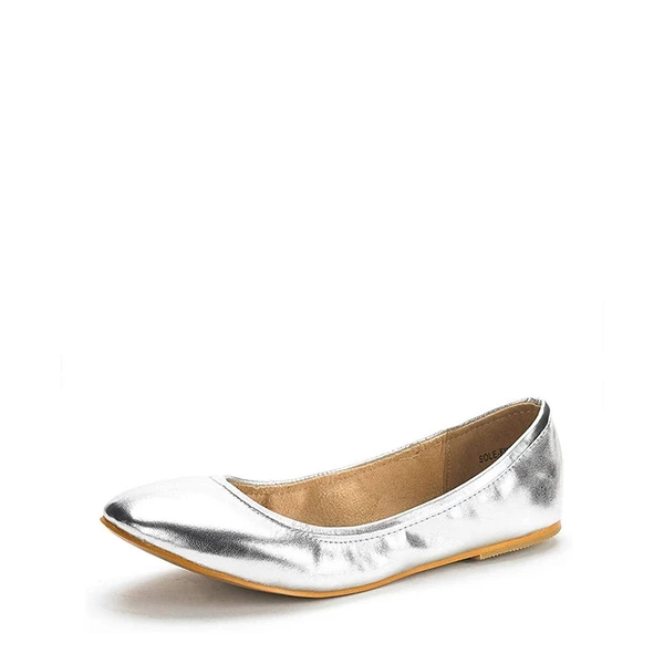 Classic Ballet Flats Shoes SILVER PU 6 Classic Ballet Flats Shoes SILVER PU - Image 4
