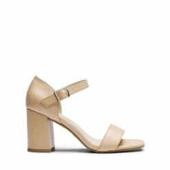 Square Toe Ankle Strap Block Heel Sandals NUDE -DREAM PAIRS Sales 0620 NUDE 2