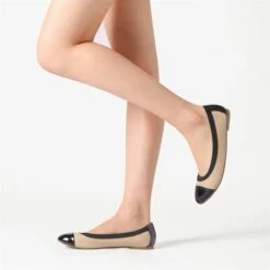 Ballet Walking Flats Shoes NUDE BLACK