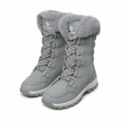 Non-Slip Mid Calf Faux Fur Snow Boots LIGHT GREY -DREAM PAIRS Sales 0621 LIGHT GREY 2