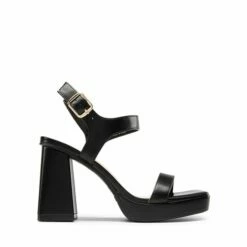 Platform Strap Chunky High Heel Sandals BLACK-PU -DREAM PAIRS Sales 0623 BLACK PU2