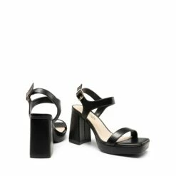 Platform Strap Chunky High Heel Sandals BLACK-PU -DREAM PAIRS Sales 0623 BLACK PU4