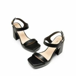 Platform Strap Chunky High Heel Sandals BLACK-PU -DREAM PAIRS Sales 0623 BLACK PU5