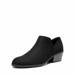 Side Zip Slip On Booties BLACK-SUEDE