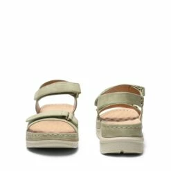 Hook-And-Loop Straps Massage Footbed Sandals GREEN -DREAM PAIRS Sales 0623 GREEN 4